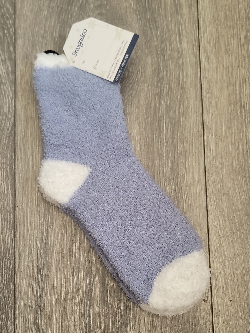 Men's Cozy Lavender Fuzzy Socks with White Accents